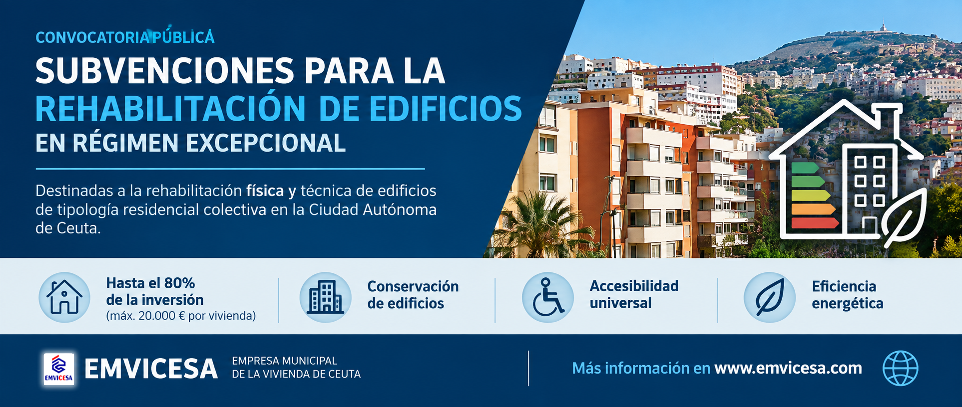 Esquema ilustrativo de rehabilitación de viviendas protegidas y planos de edificación residencial